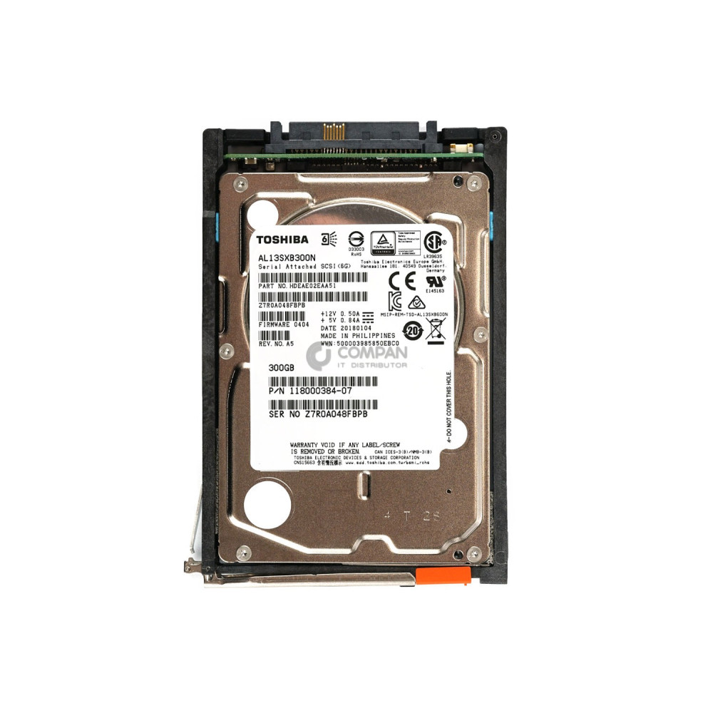 005050844 EMC HDD 300GB 15K SAS 6G 2.5" SFF HOT-SWAP FOR EMC VNX
